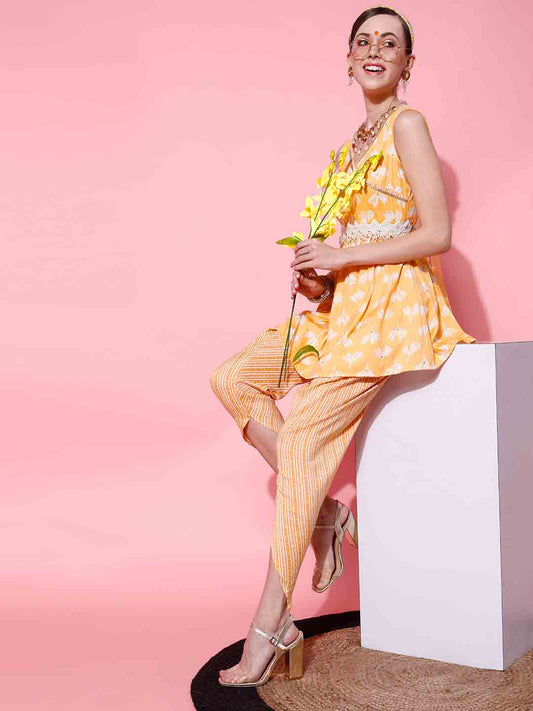 Sleeveless Kurta Set