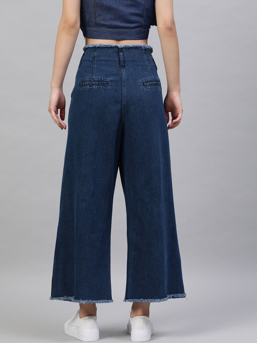 Le Palazzo Crop wide-leg jeans in blue - Frame | Mytheresa