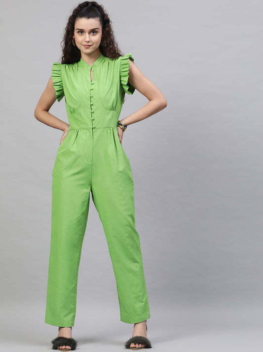 Solid Ruffle Jumpsuit