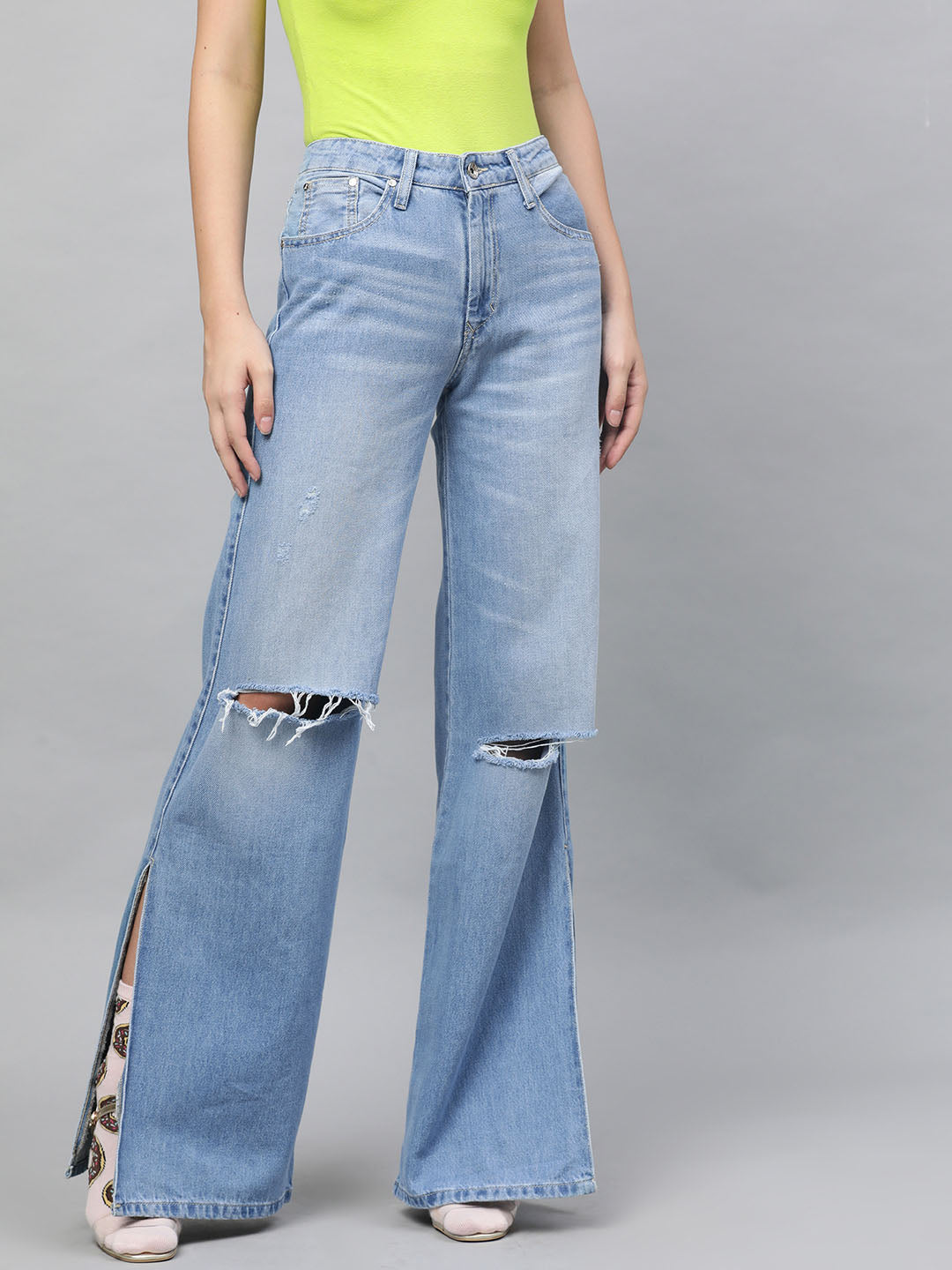 Mua Womens Bell Bottom Jeans Wide Leg Pants High Waist Stretchy Flare Jean  Rise Skinny Denim Pant trên Amazon Mỹ chính hãng 2023 | Fado