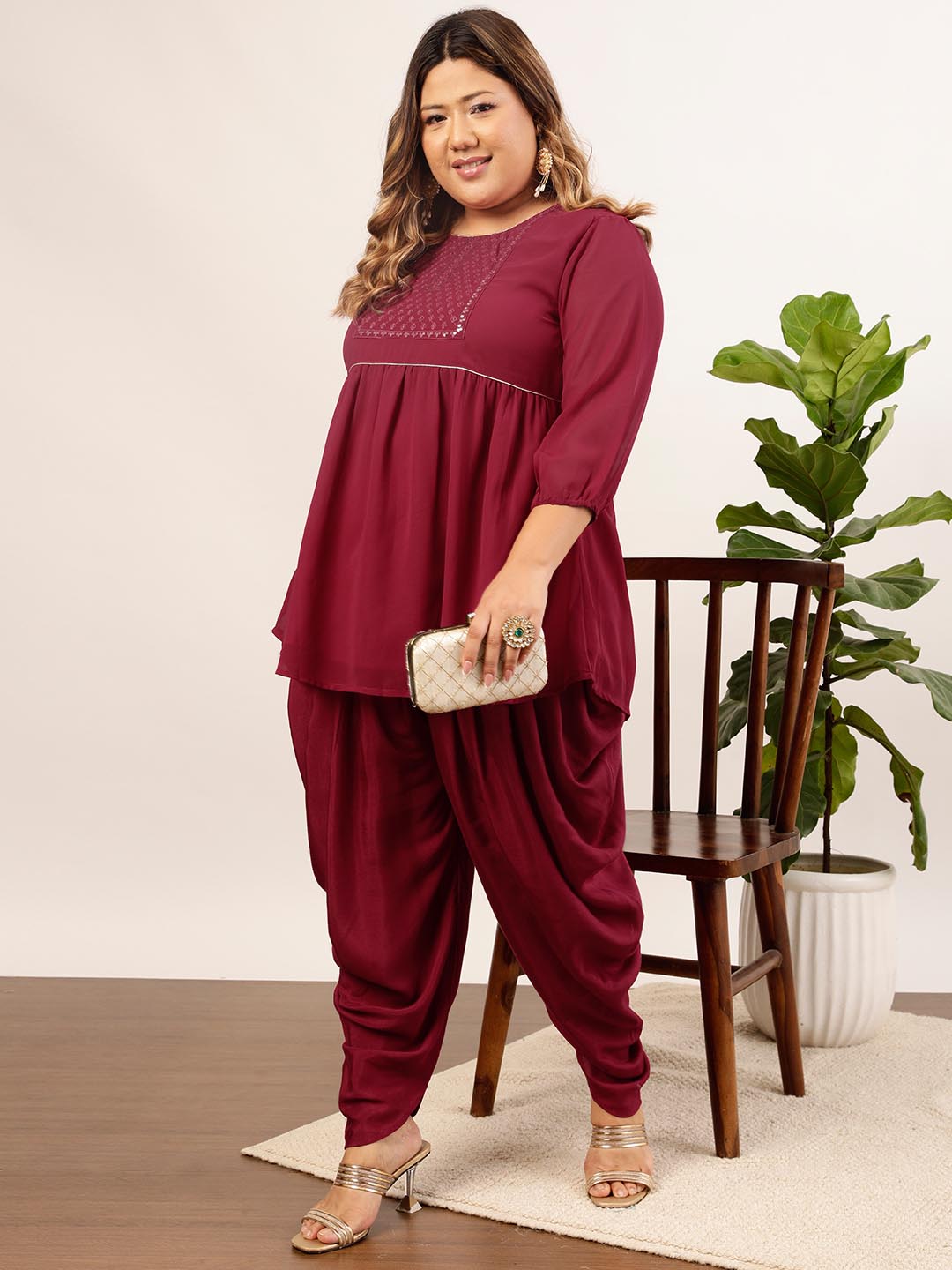Buy DISOLVE Women Loose fit Dhoti Salwar Pant (Harem Pant) Free Size Free  Size (28 Till 34) Pack of 1 Solid Maroon Color at Amazon.in