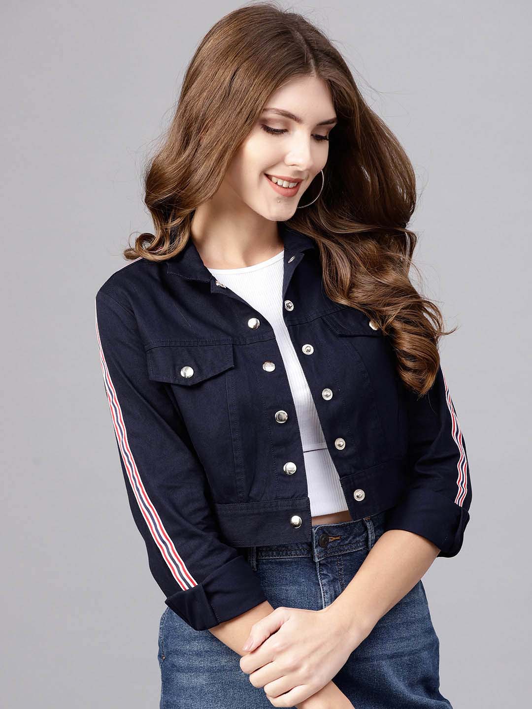 Crop Jacket With Tape – STREET NINE FASHIONS - Main Image
