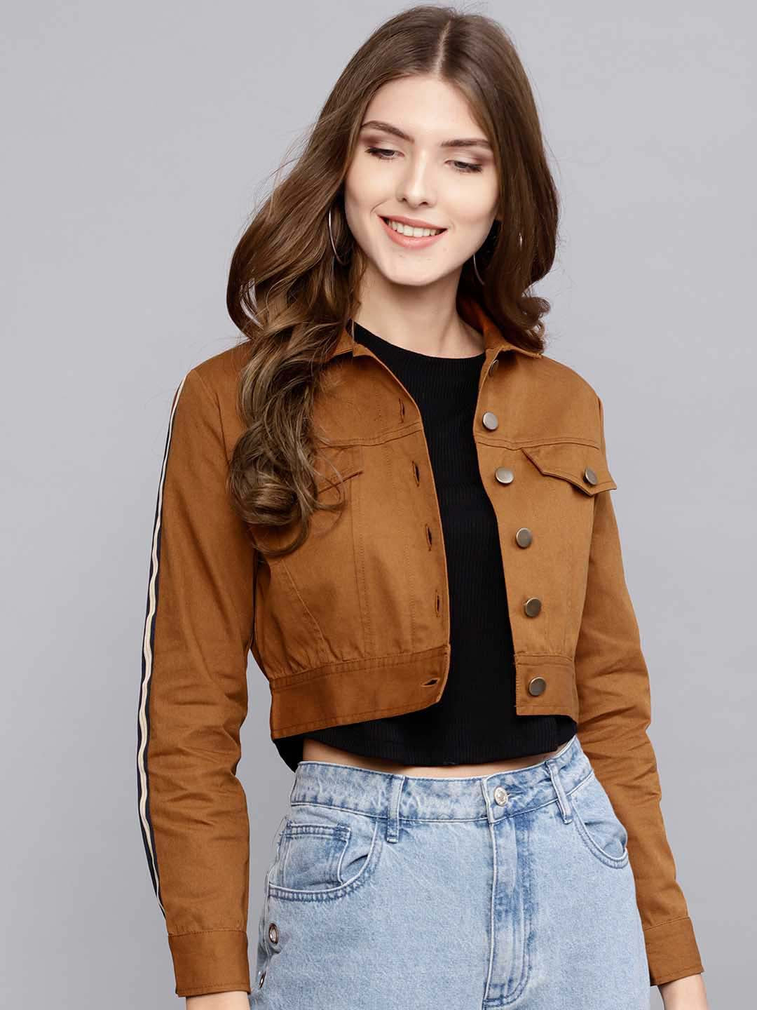 Allegra K Women's Faux Leather Long Sleeve Zipper Up Moto Cropped Jacket :  Target