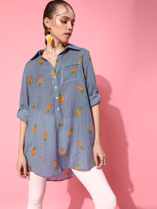 Printed Over Size Shirt