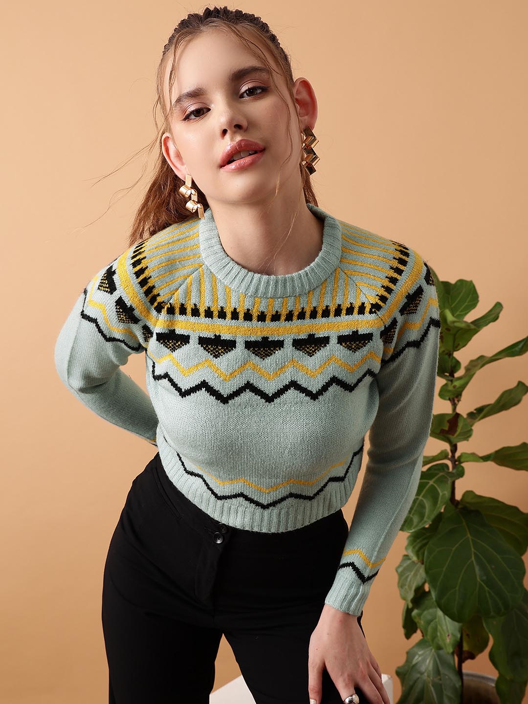 Buy Womens Equinox 1/4 Zip Double Brushed Jacquard Sweater Online at  desertcartINDIA
