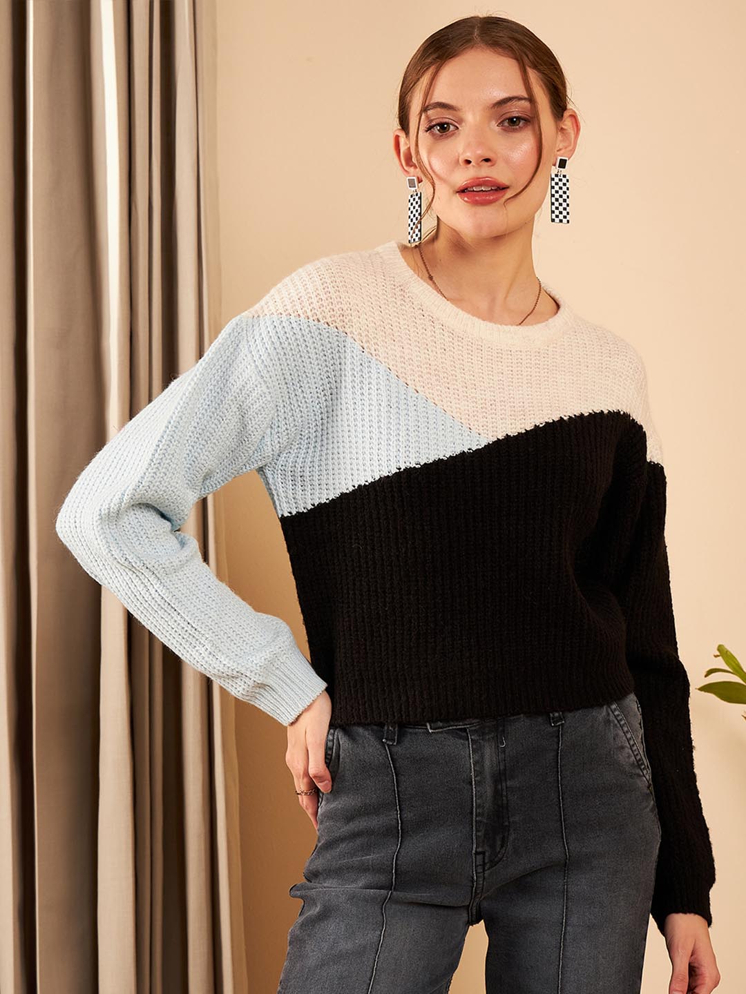 Color Blocked Sweater - Main Image