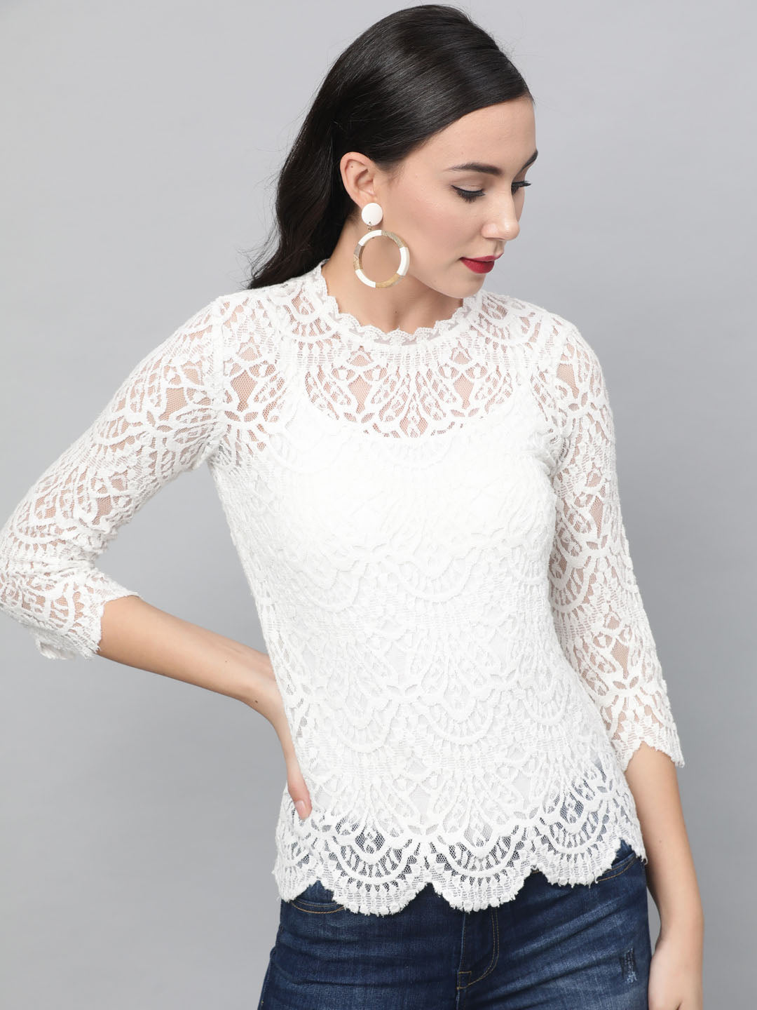  White Lace Top