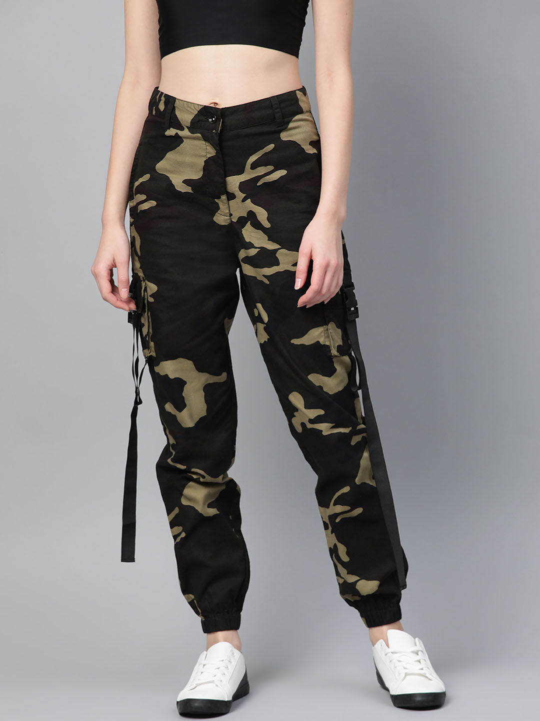Coduop Women Camouflage Cargo Pants High Waist Slim Fit Casual Straight  Bell Bottom Trousers - Walmart.com