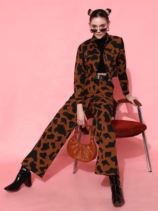 Cow Print Trouser