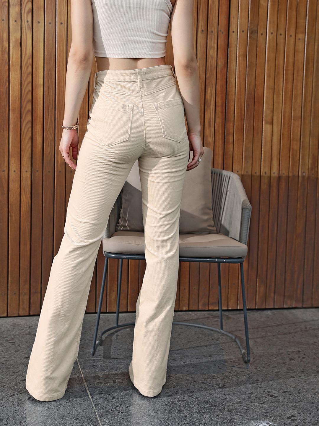 River Island tapered corduroy trousers in cream  ASOS