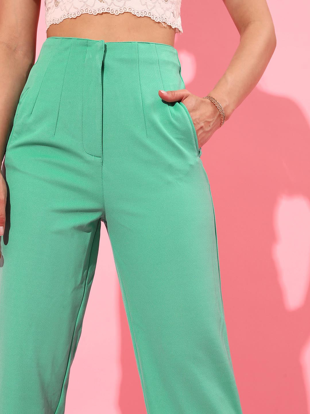 Capreze Dress Pants for Women High Waist Office Work Pant with Pockets  Casual Straight Leg Slacks Business Trousers Pink XL  Walmartcom