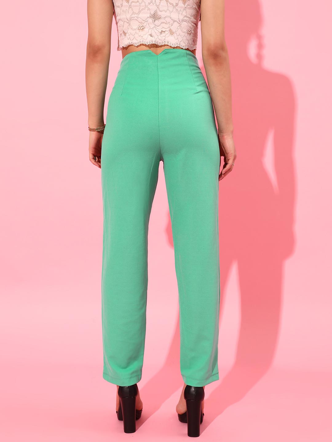 Tamsyn Super High Waisted Trousers - Bright Green – Pretty Lavish